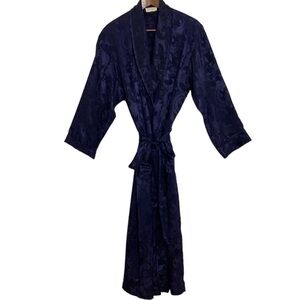 Vintage Victoria's Secret Robe Womens Small Purple Satin Paisley Dressing Gown